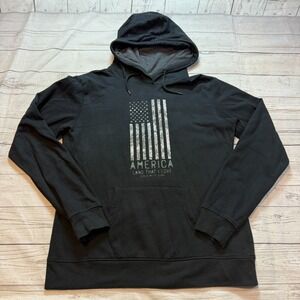 Girls with Guns America Land that I Love Sweatshirt Hoodie Pullover Black Medium